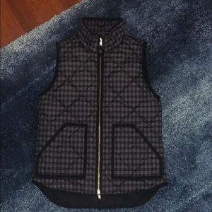 J. Crew Quilted Checkered Vest